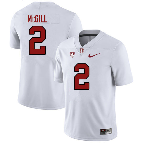 Men #2 Jonathan McGill Stanford Cardinal College Football Jerseys Sale-White - Click Image to Close